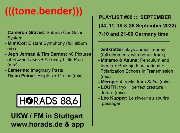 Die (((tone.bender)))-Playlist im September