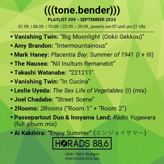 ((tone.bender)) – Playlist #9 – September 2024